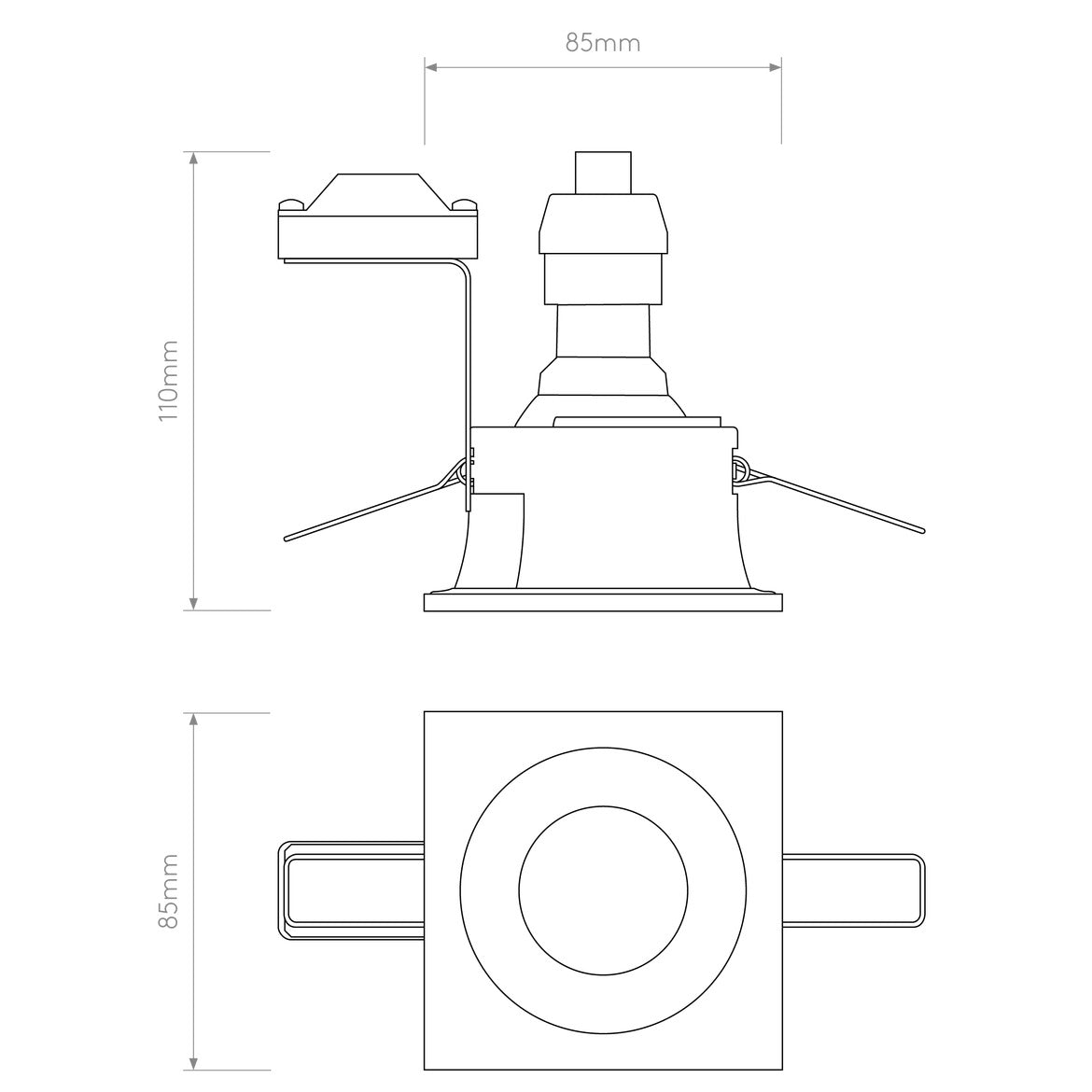 Minima Square Fixed IP65 Matt White