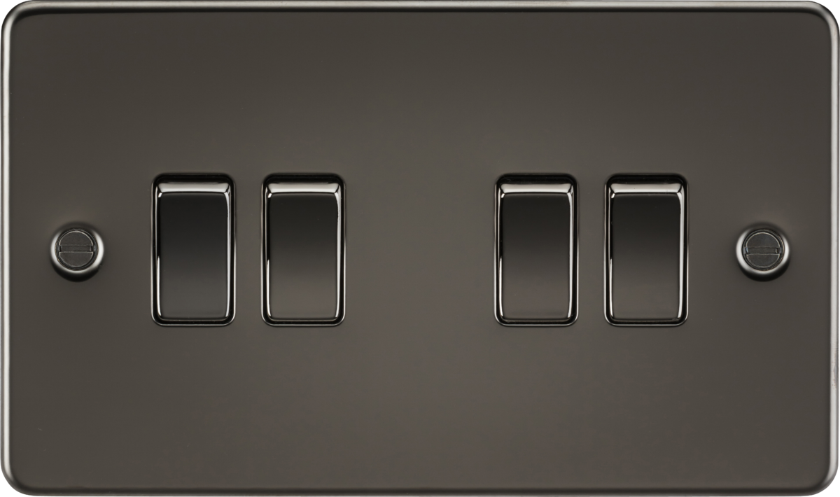 Flat Plate 10AX 4G 2-way switch - gunmetal