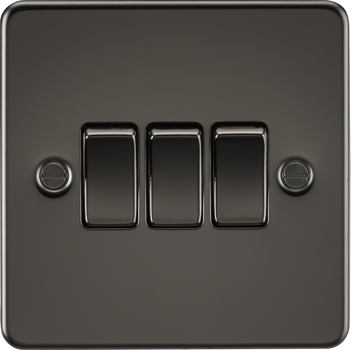 Flat plate 10AX 3G 2-way switch - gunmetal