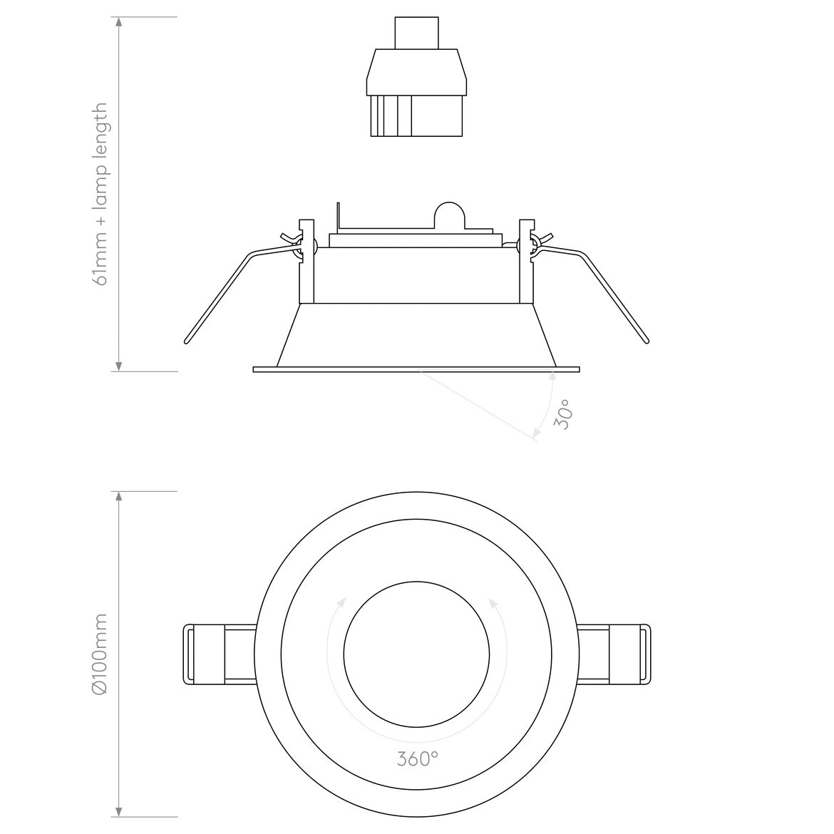 Minima Slimline Round Adjustable Fire-Rated Matt White