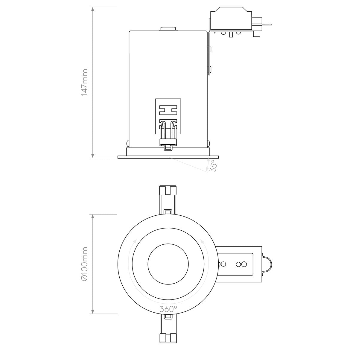 Taro Round Adjustable Fire-Rated Matt White