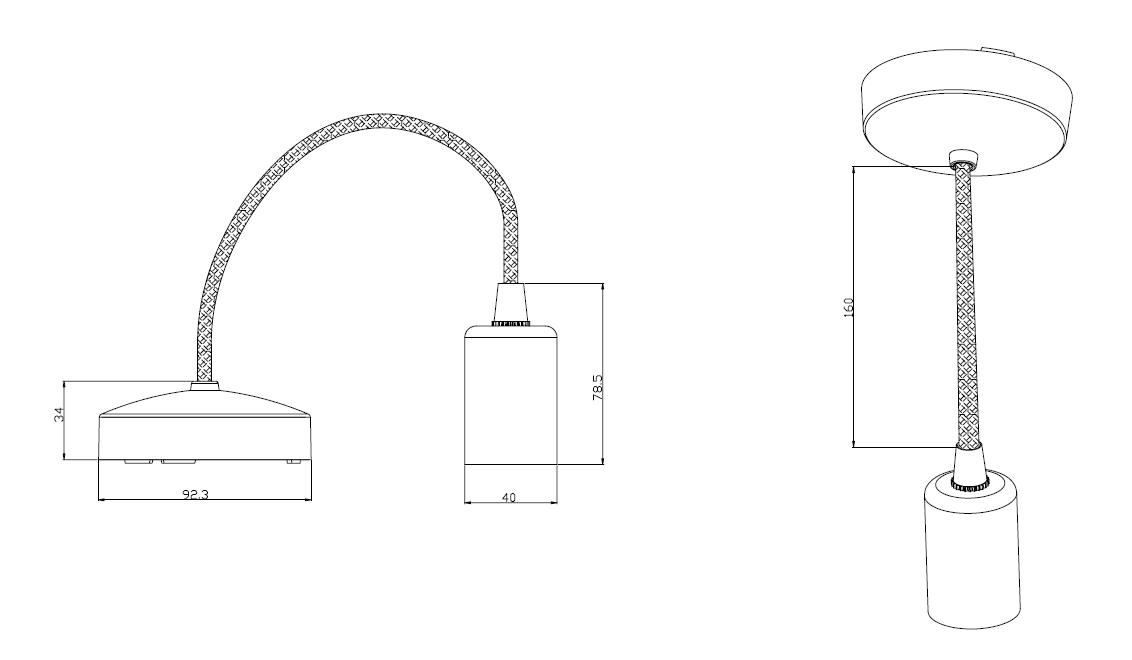 ML Accessories-8270MW 6" E27 Contemporary Pendant Set - Matt White