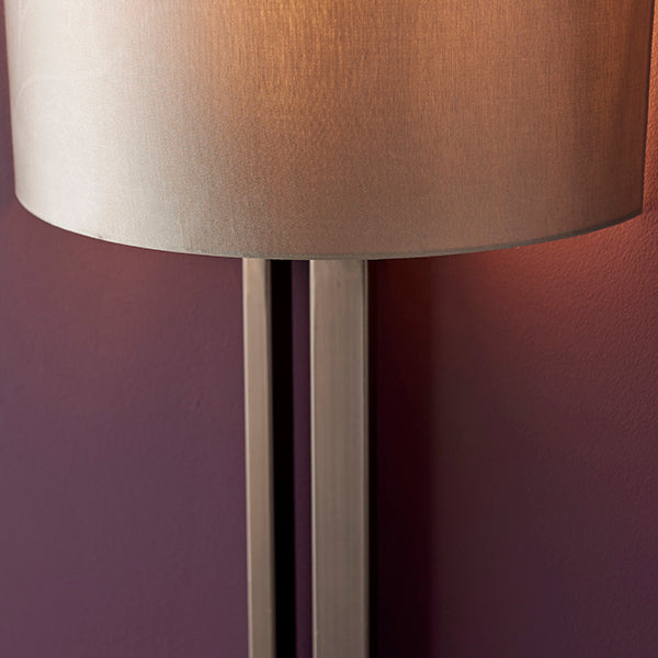 Bronze slotted wall light with mink shade