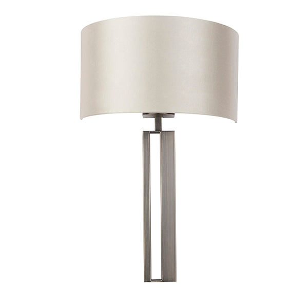 Bronze slotted wall light with mink shade