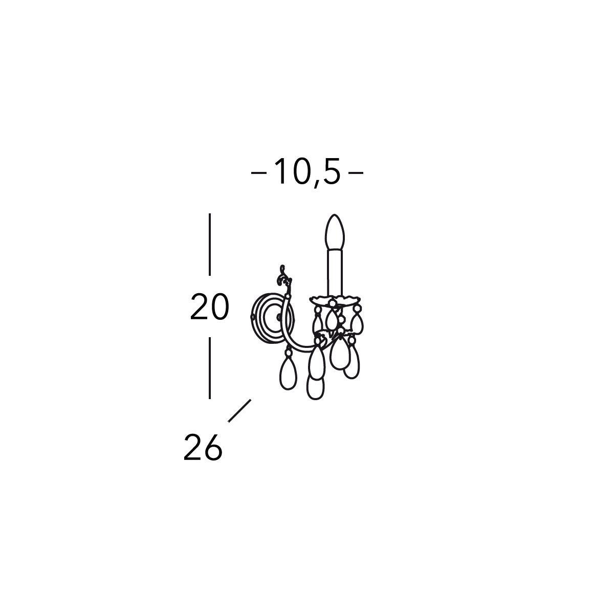 Kolarz 3003.61.3.KoT/ki30 VICTORIA 2 Wall Light