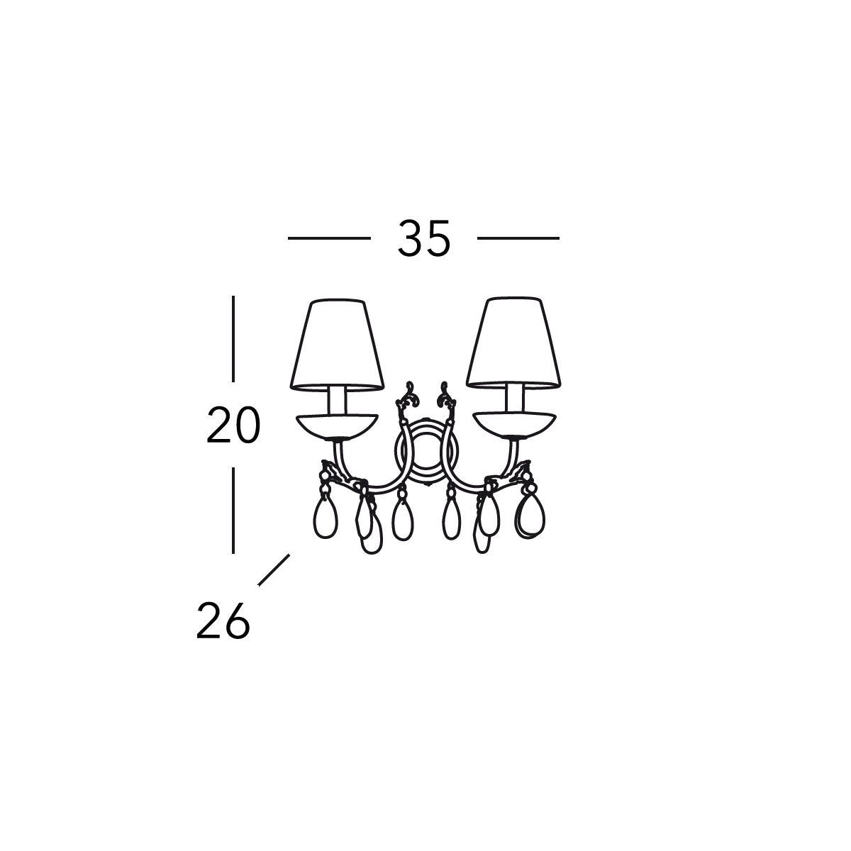 Kolarz 3003.62.3.KoT/ki30 VICTORIA 2 Wall Light