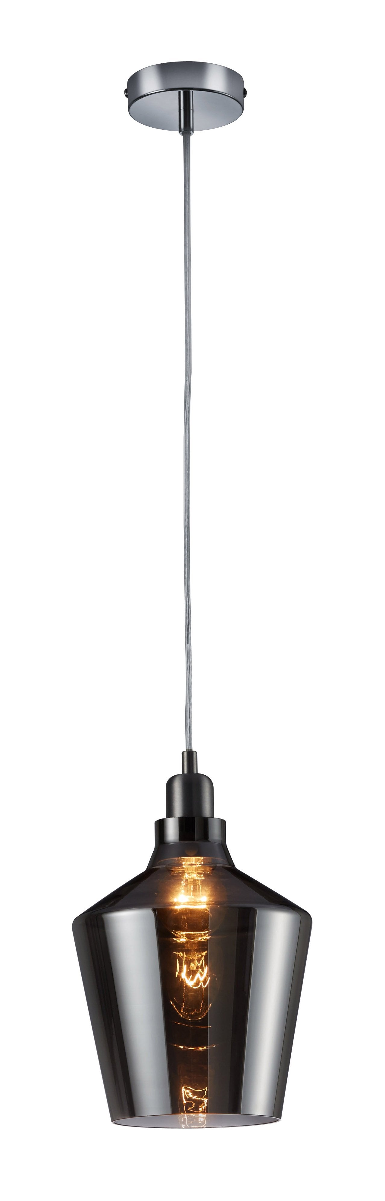 Calais smoke glass E27 60W pendant