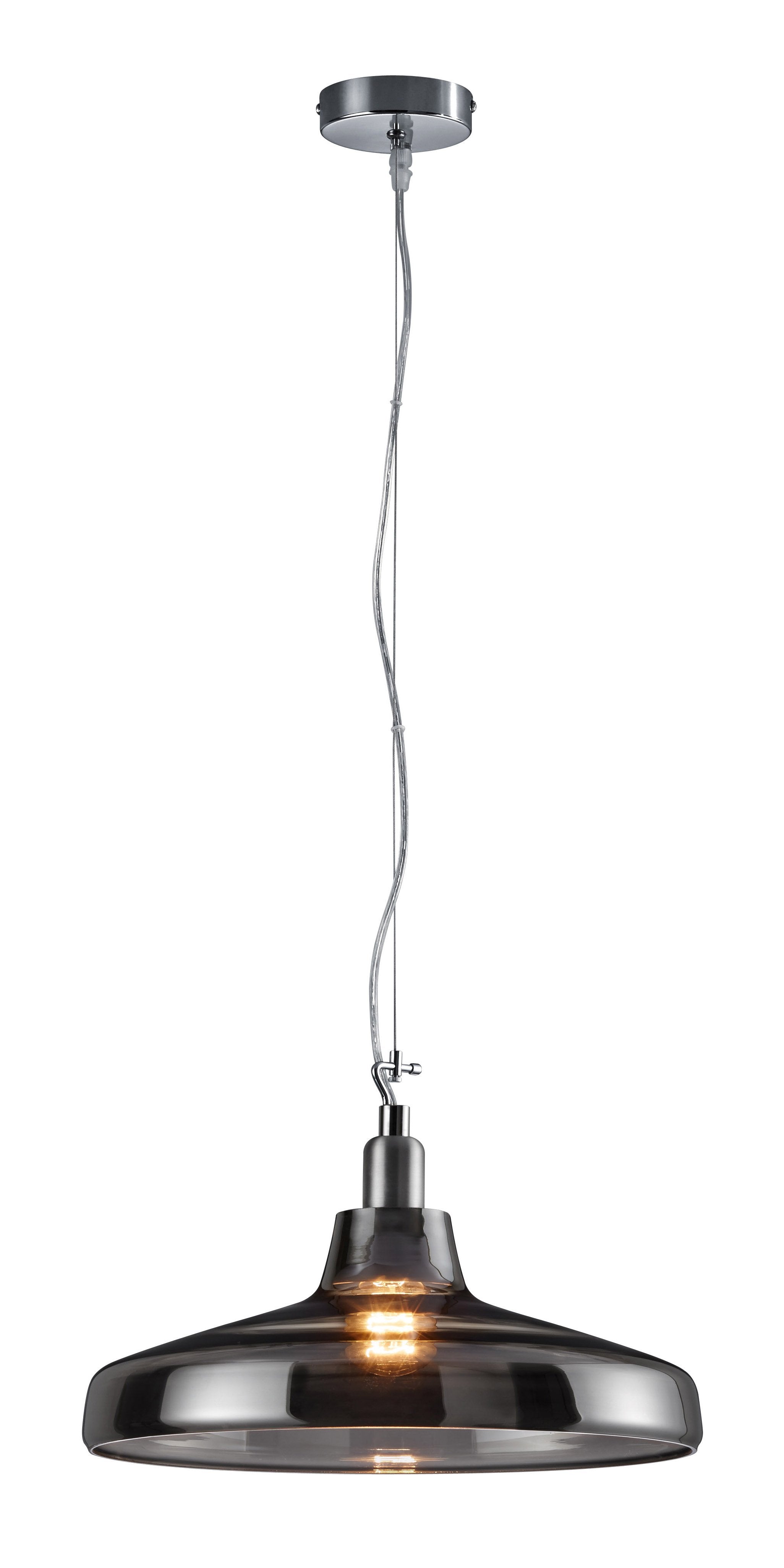 Dover smoke glass E27 60W pendant