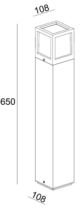 ML Accessories-OL01B 230V IP54 E27 Outdoor Bollard - 650mm