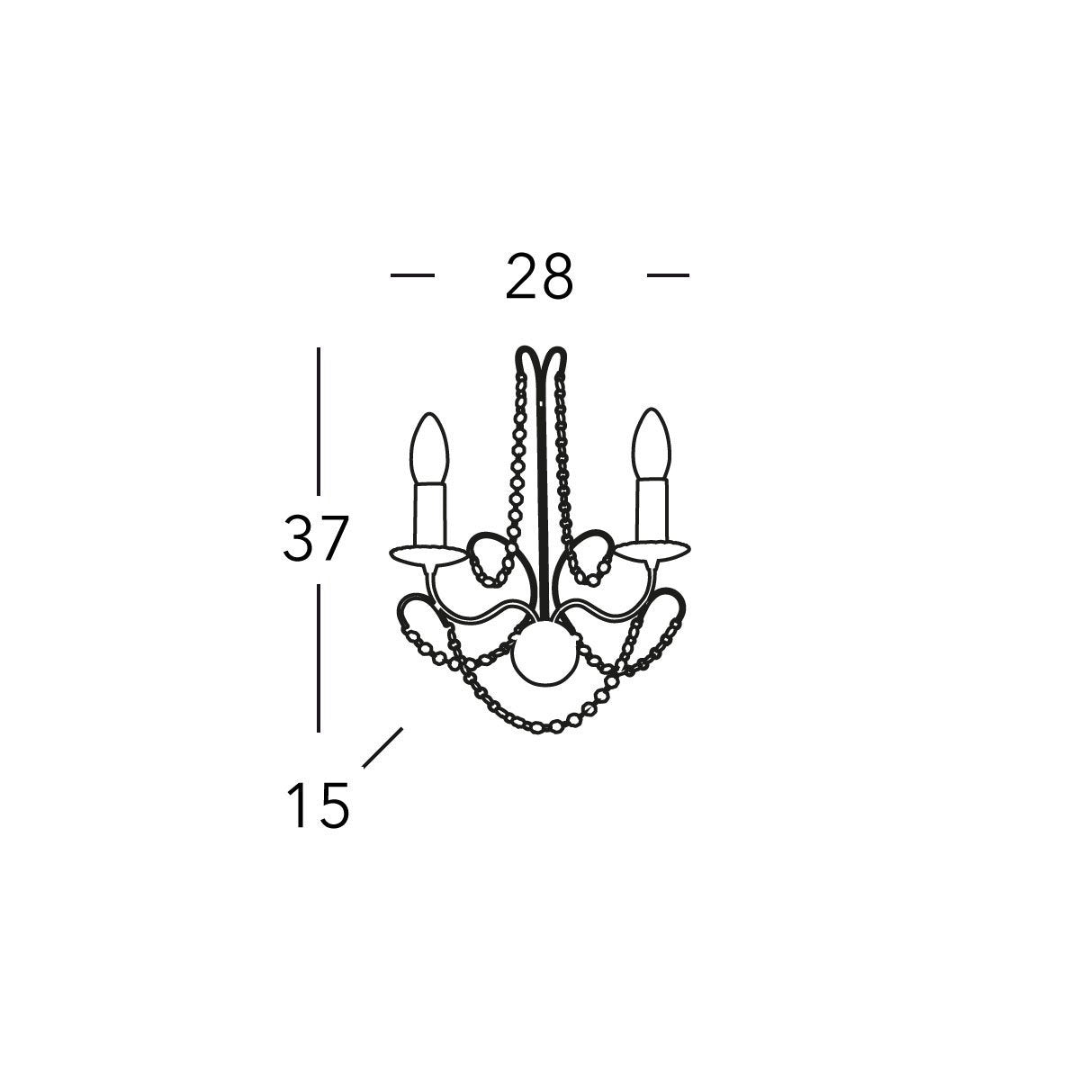 Kolarz 3354.62.5.KoT/li50 BALLERINA 2 Wall Light