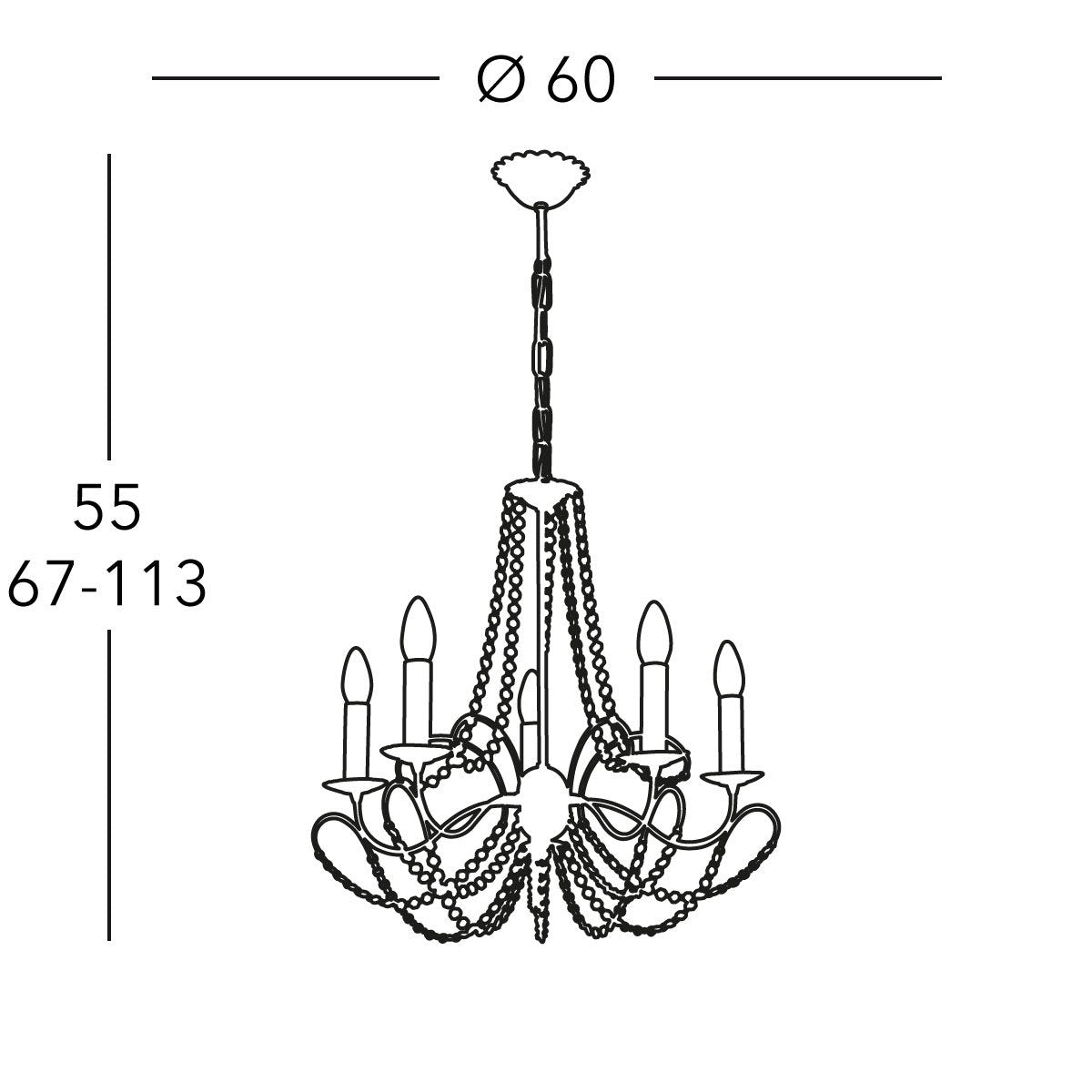 Kolarz 3354.85.3.ETGn.Li.GA BALLERINA 2 Chandelier