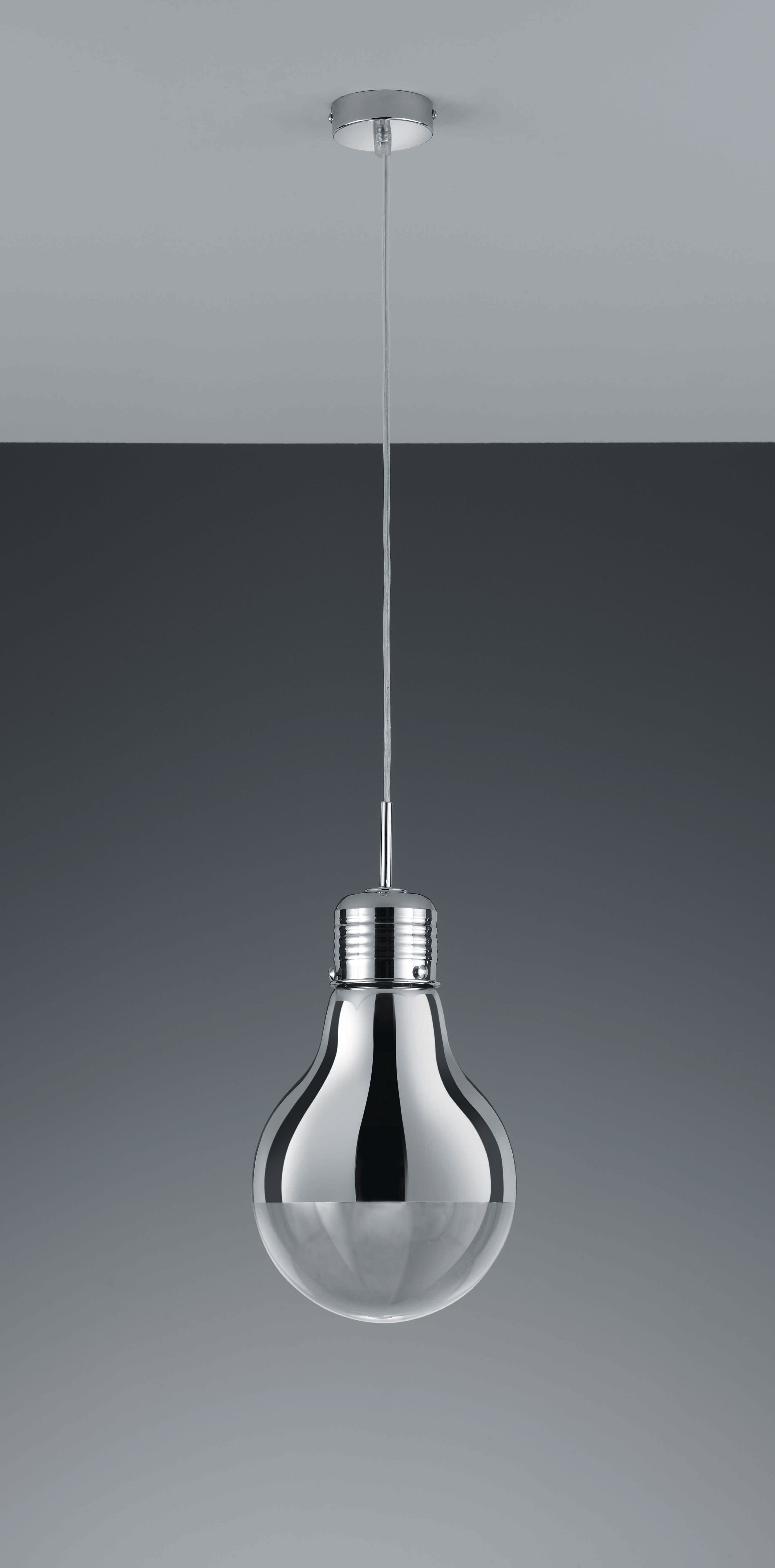 EDISON PENDANT - CHROME/CLEAR - MAX 60W ((NOT SUPPLIED)) E27 FITTING