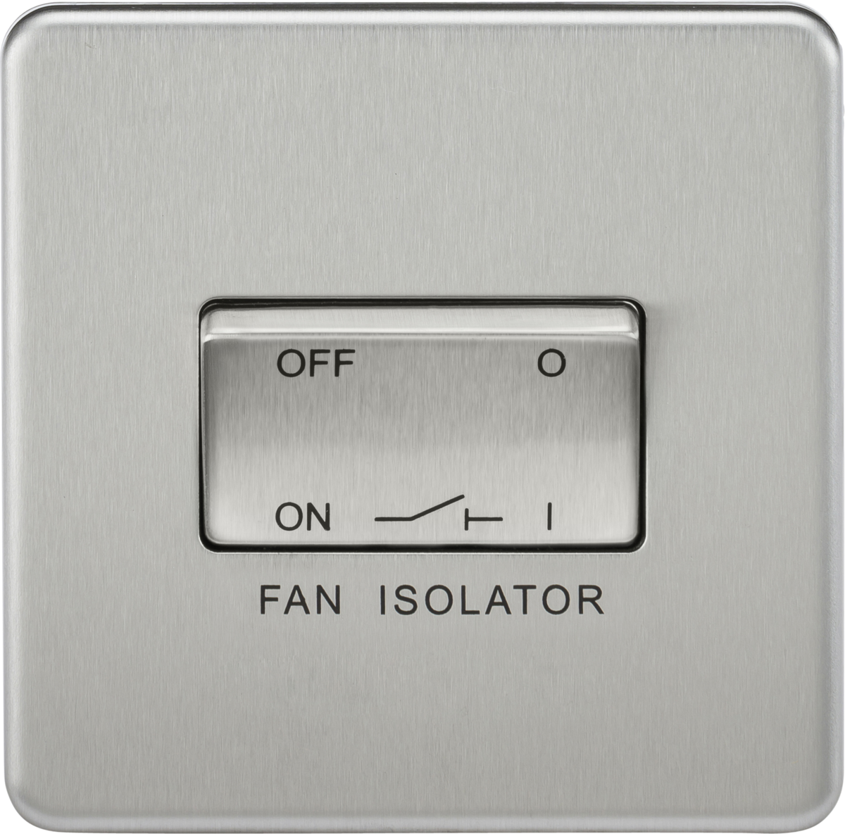 Screwless 10AX 3 Pole Fan Isolator Switch - Brushed Chrome