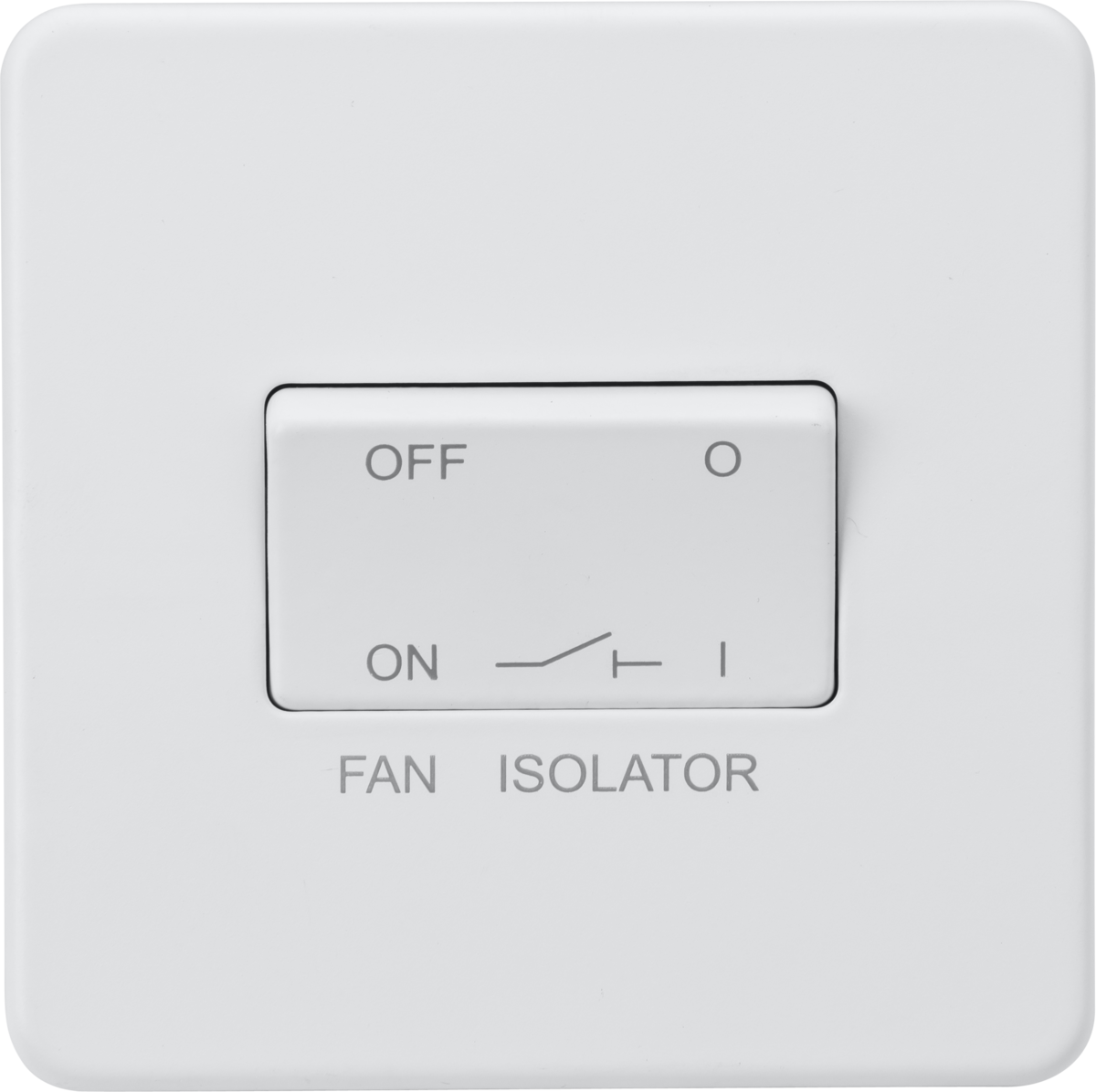 Screwless 10AX 3 pole fan isolator switch - Matt white