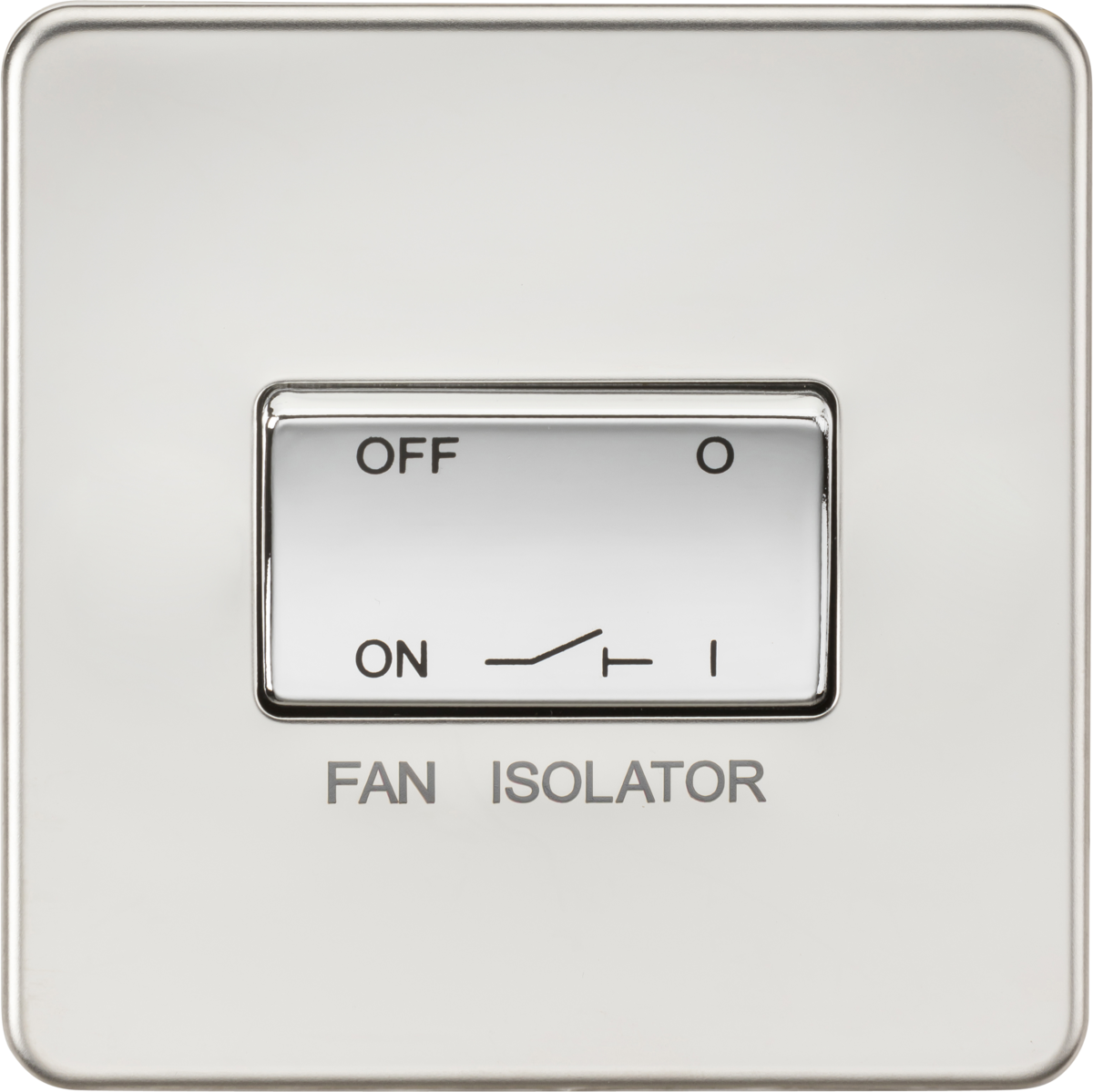 Screwless 10AX 3 Pole Fan Isolator Switch - Polished Chrome