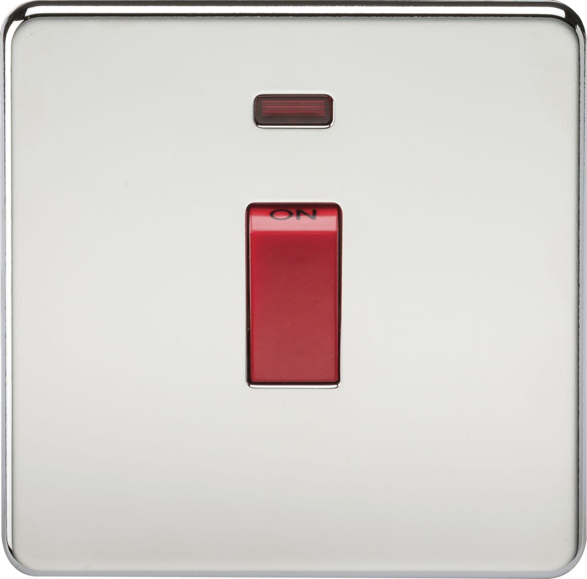 Screwless 45A 1G DP Switch with Neon - Polished Chrome