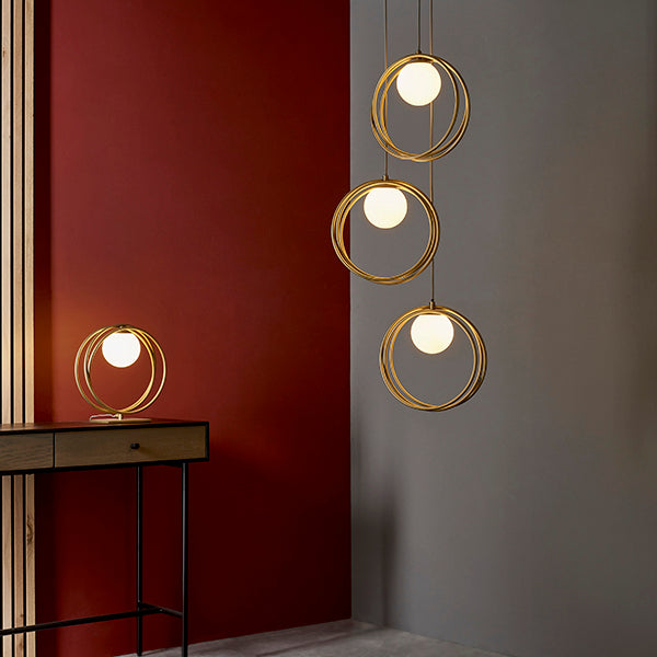 Loop brushed gold multi pendant