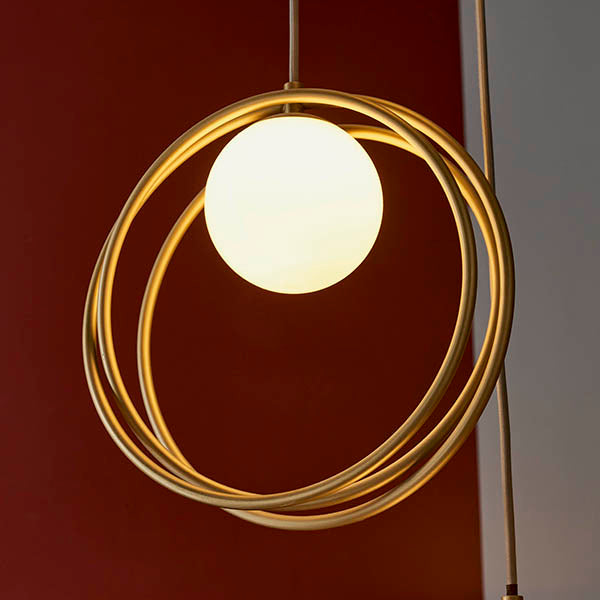 Loop brushed gold multi pendant