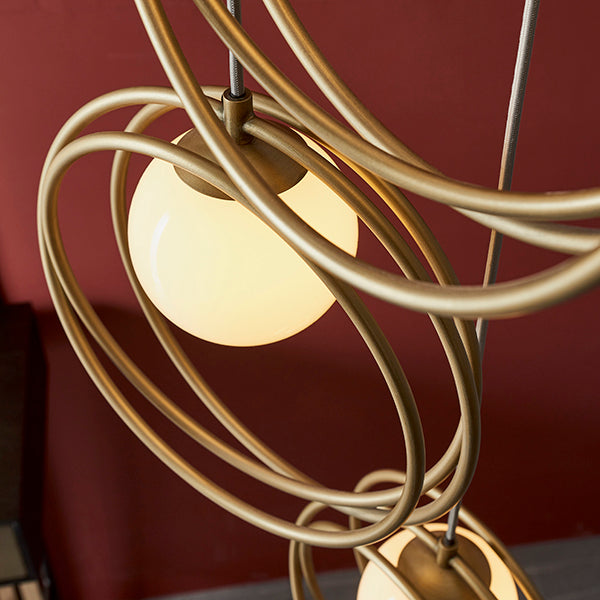 Loop brushed gold multi pendant