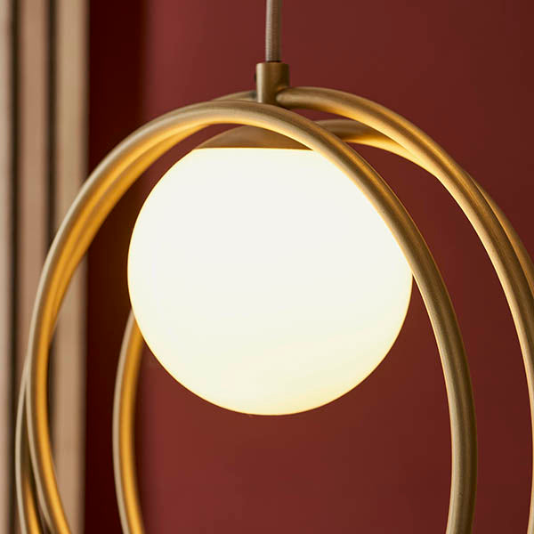 Loop brushed gold multi pendant