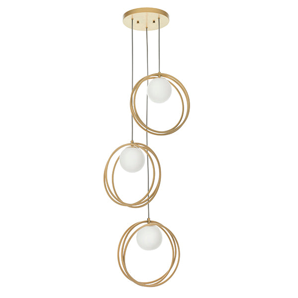 Loop brushed gold multi pendant