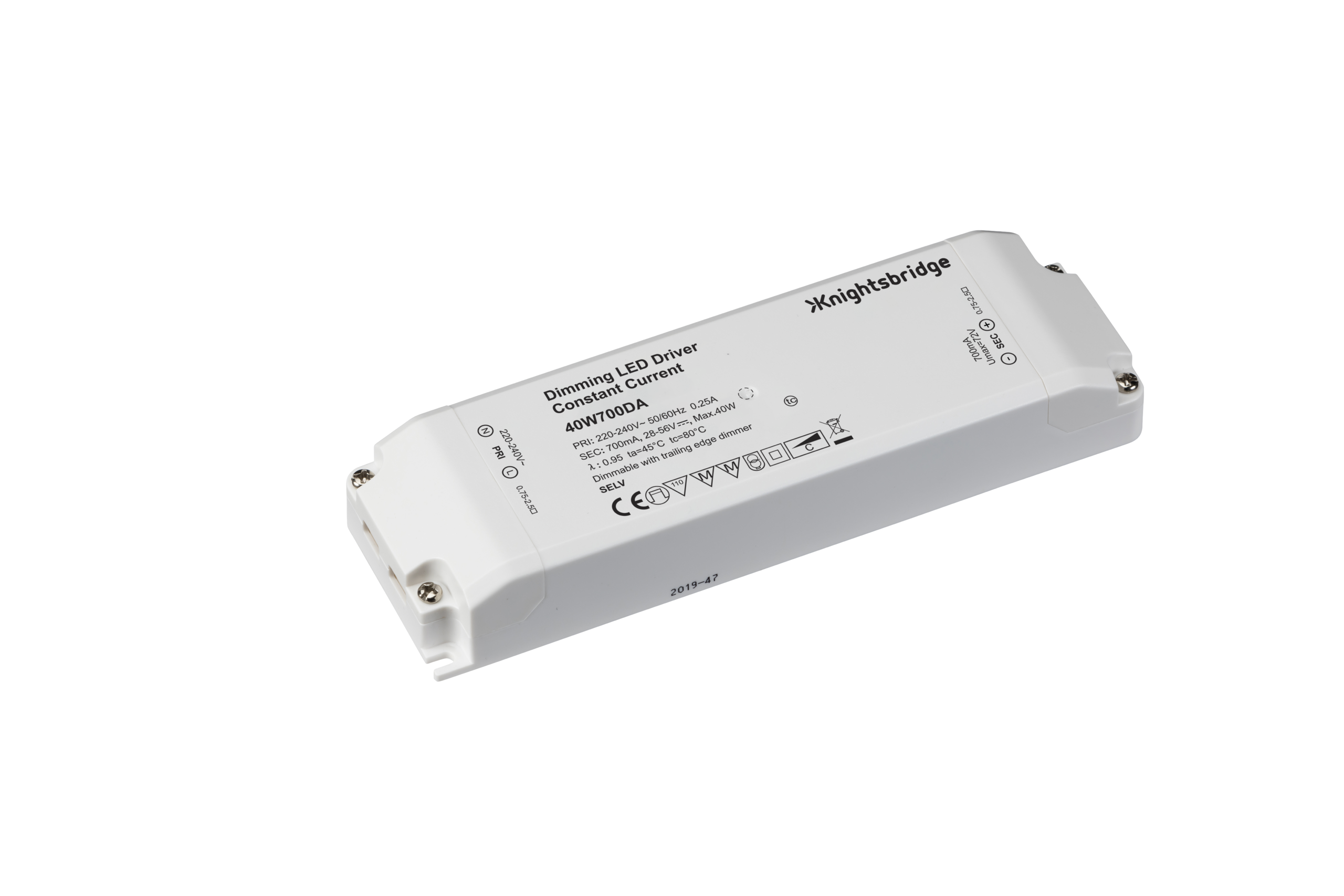 ML Accessories-40W700DA IP20 700mA 40W LED Dimmable Driver - Constant Current