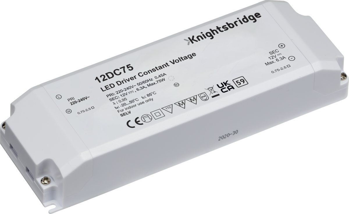 IP20 12V 75W DC LED Driver - Constant Voltage