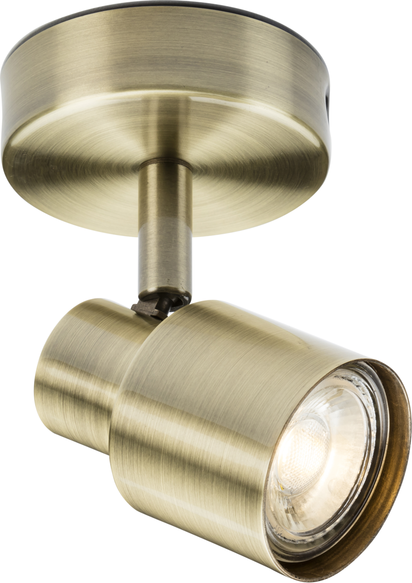 230V GU10 Single Spotlight - Antique Brass