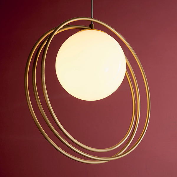 Loop with brushed gold single pendant