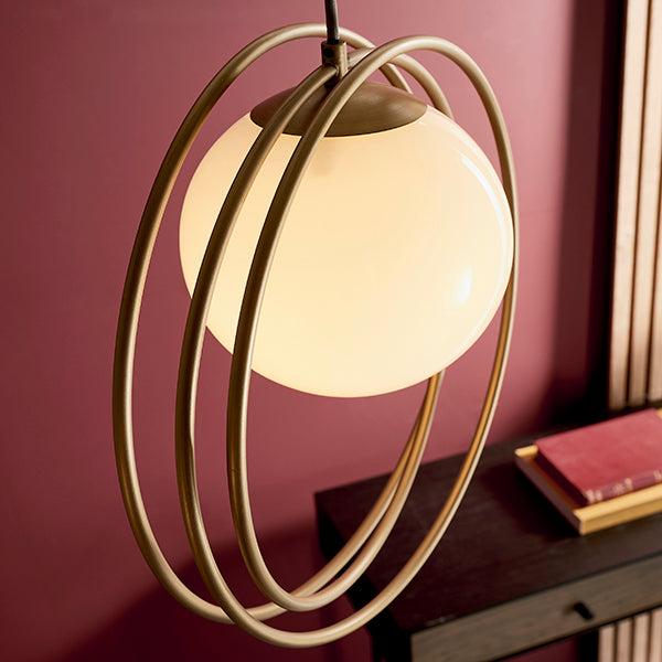 Loop with brushed gold single pendant