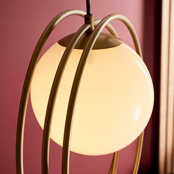 Loop with brushed gold single pendant