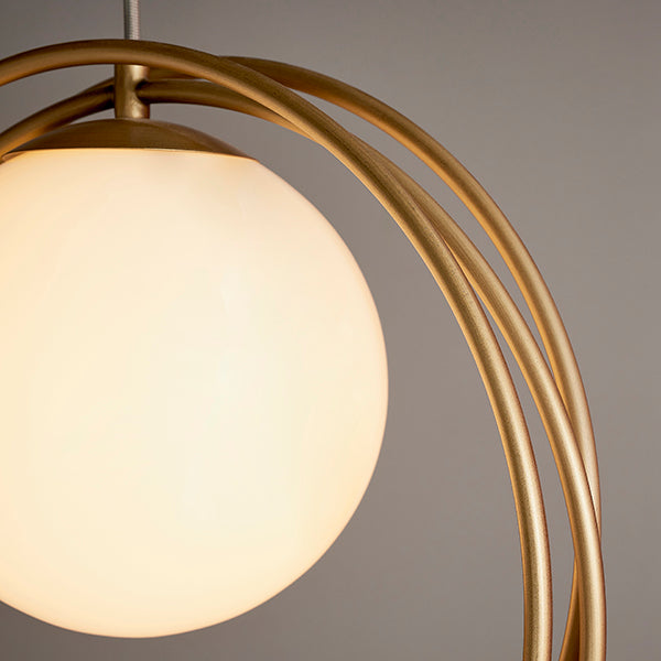 Loop with brushed gold single pendant
