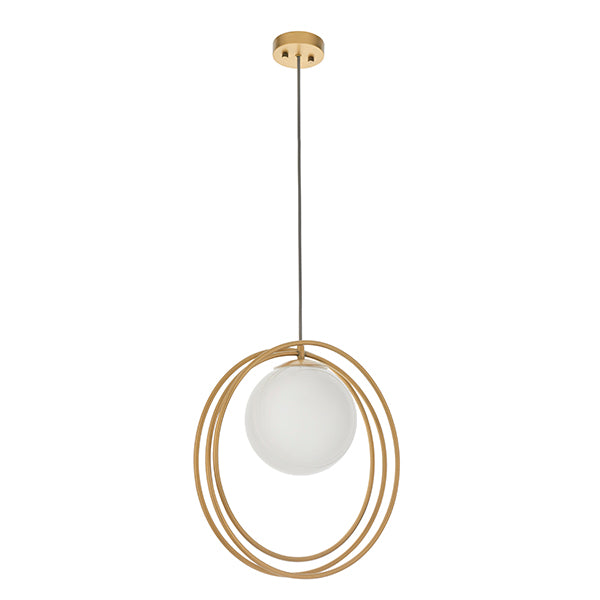 Loop with brushed gold single pendant
