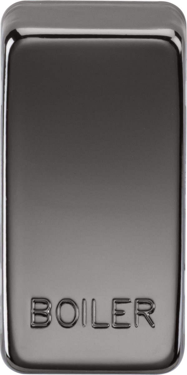 Switch cover "marked BOILER" - black nickel