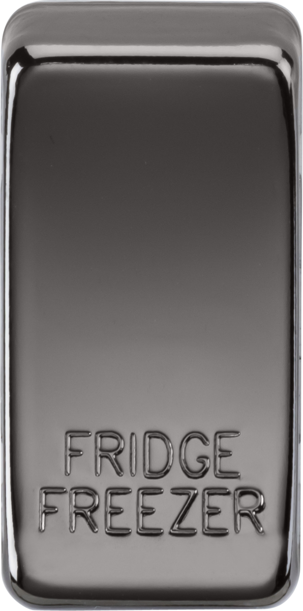 Switch cover "marked FRIDGE FREEZER" - black nickel