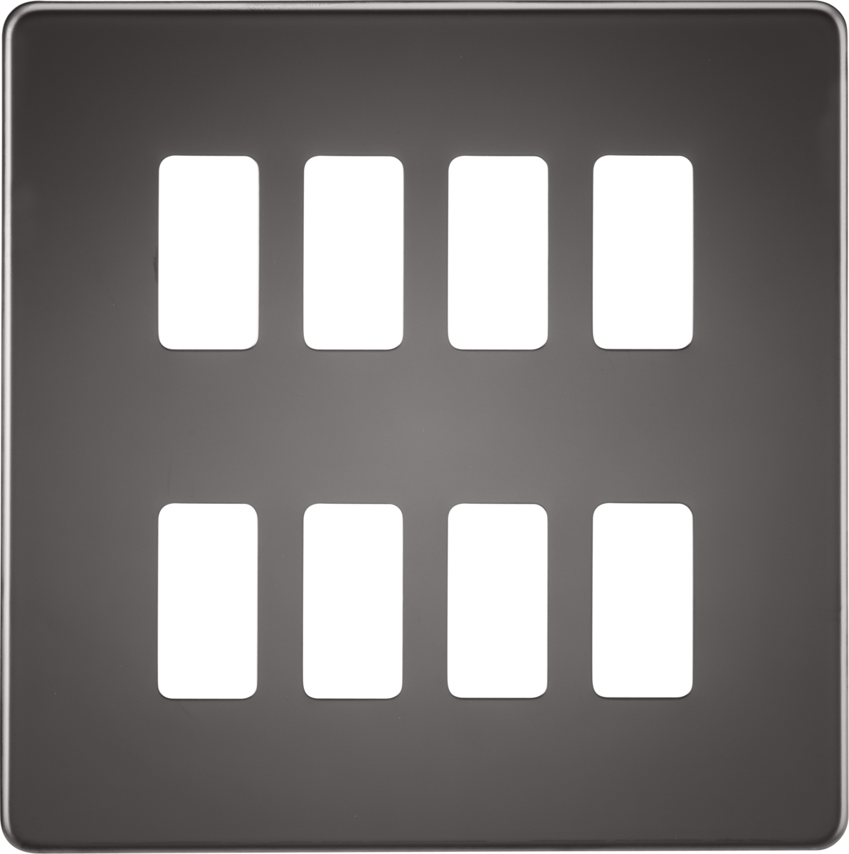 Screwless 8G grid faceplate - black nickel