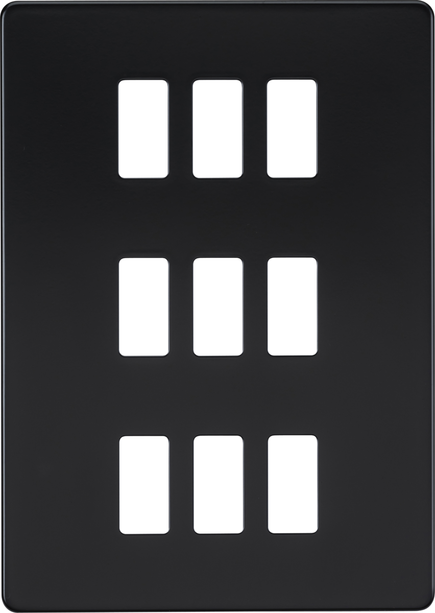 Screwless 9G grid faceplate - matt black