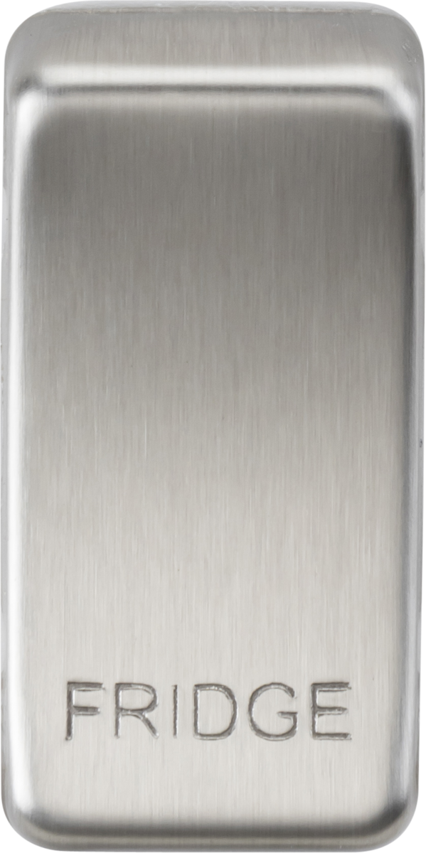 Switch cover "marked FRIDGE" - brushed chrome