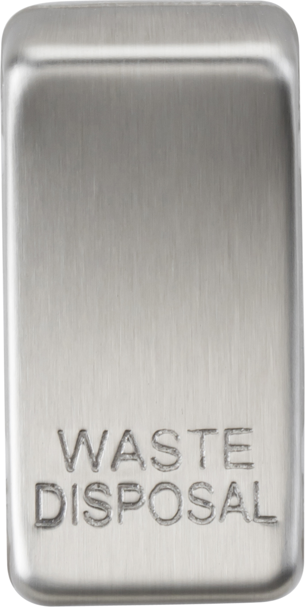 Switch cover "marked WASTE DISPOSAL" - brushed chrome