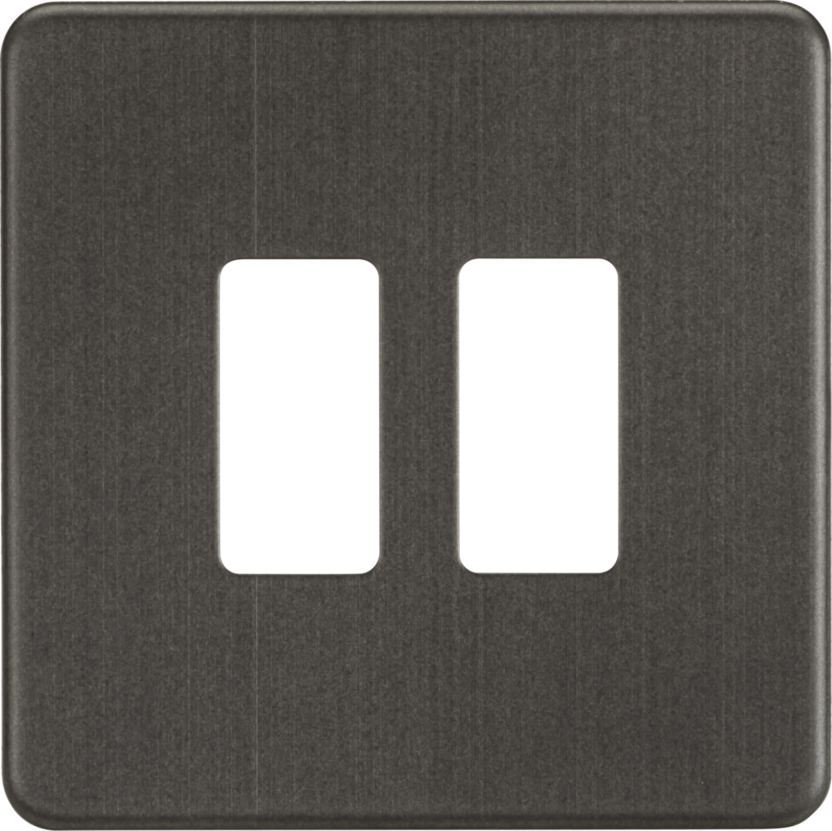 Screwless 2G grid faceplate - smoked bronze