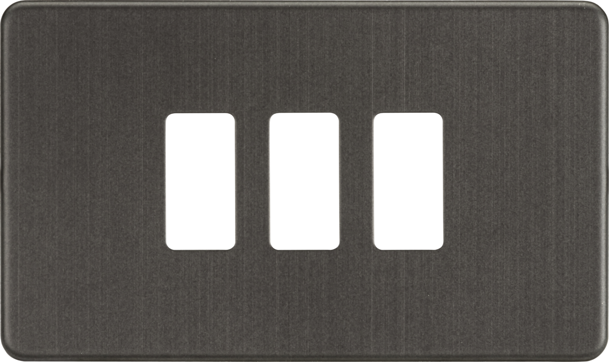 Screwless 3G grid faceplate - smoked bronze