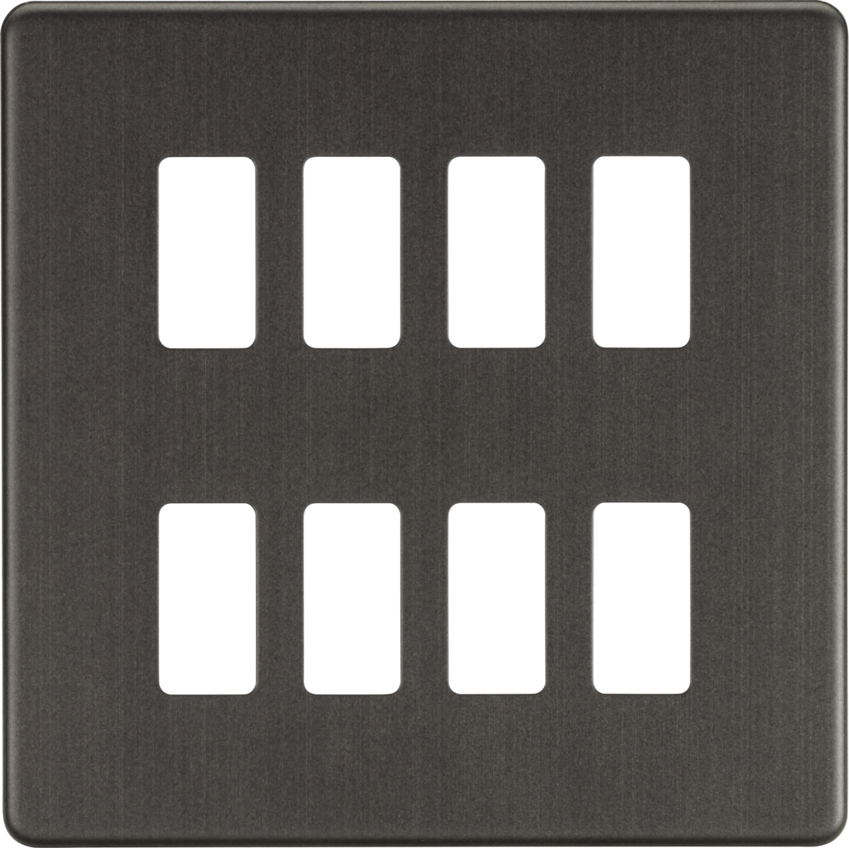 Screwless 8G grid faceplate - smoked bronze