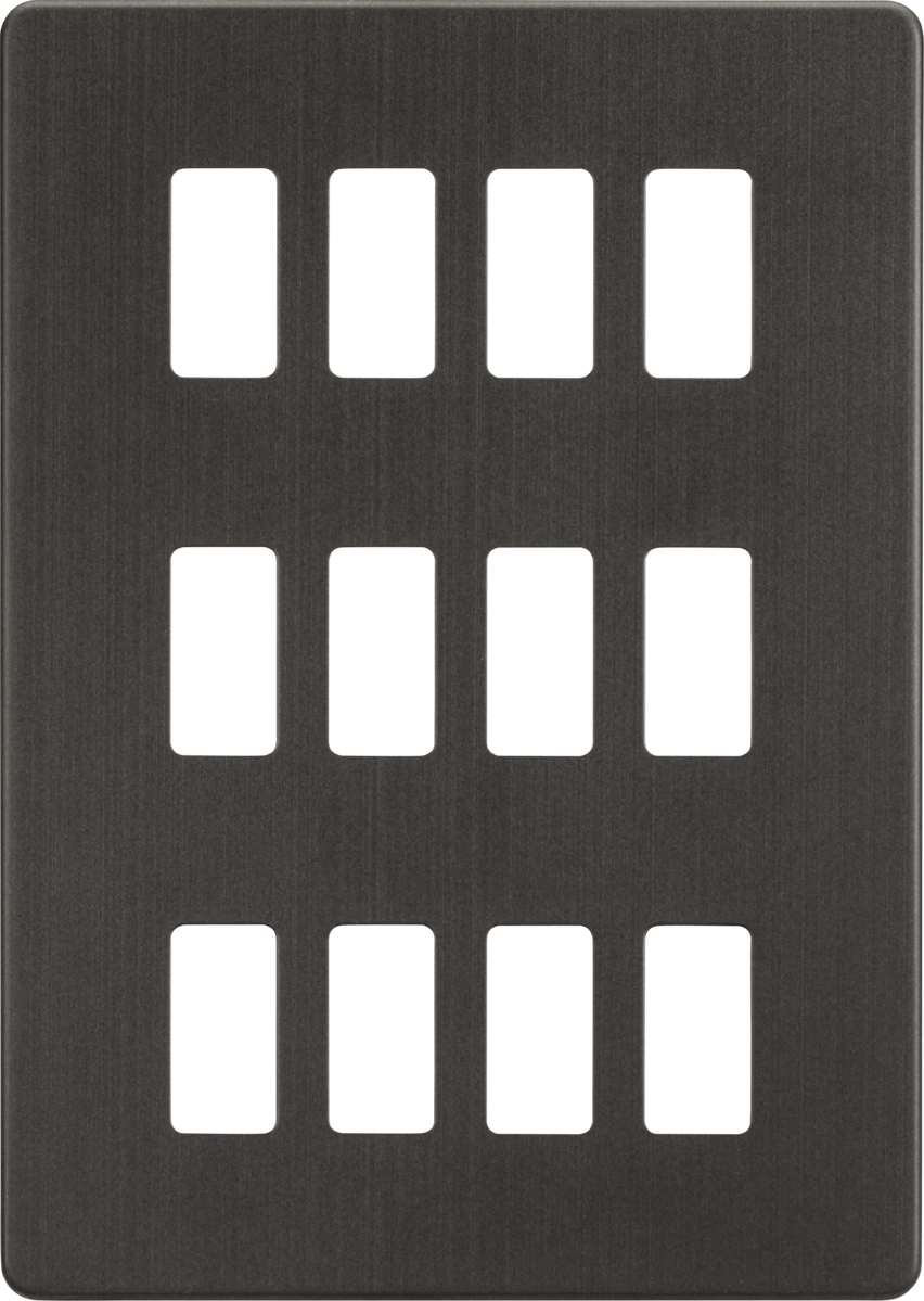 Screwless 12G grid faceplate - smoked bronze