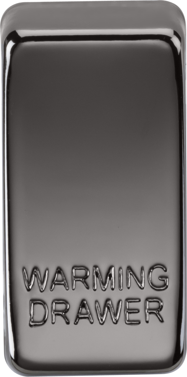 Switch cover "marked WARMING DRAWER" - black nickel