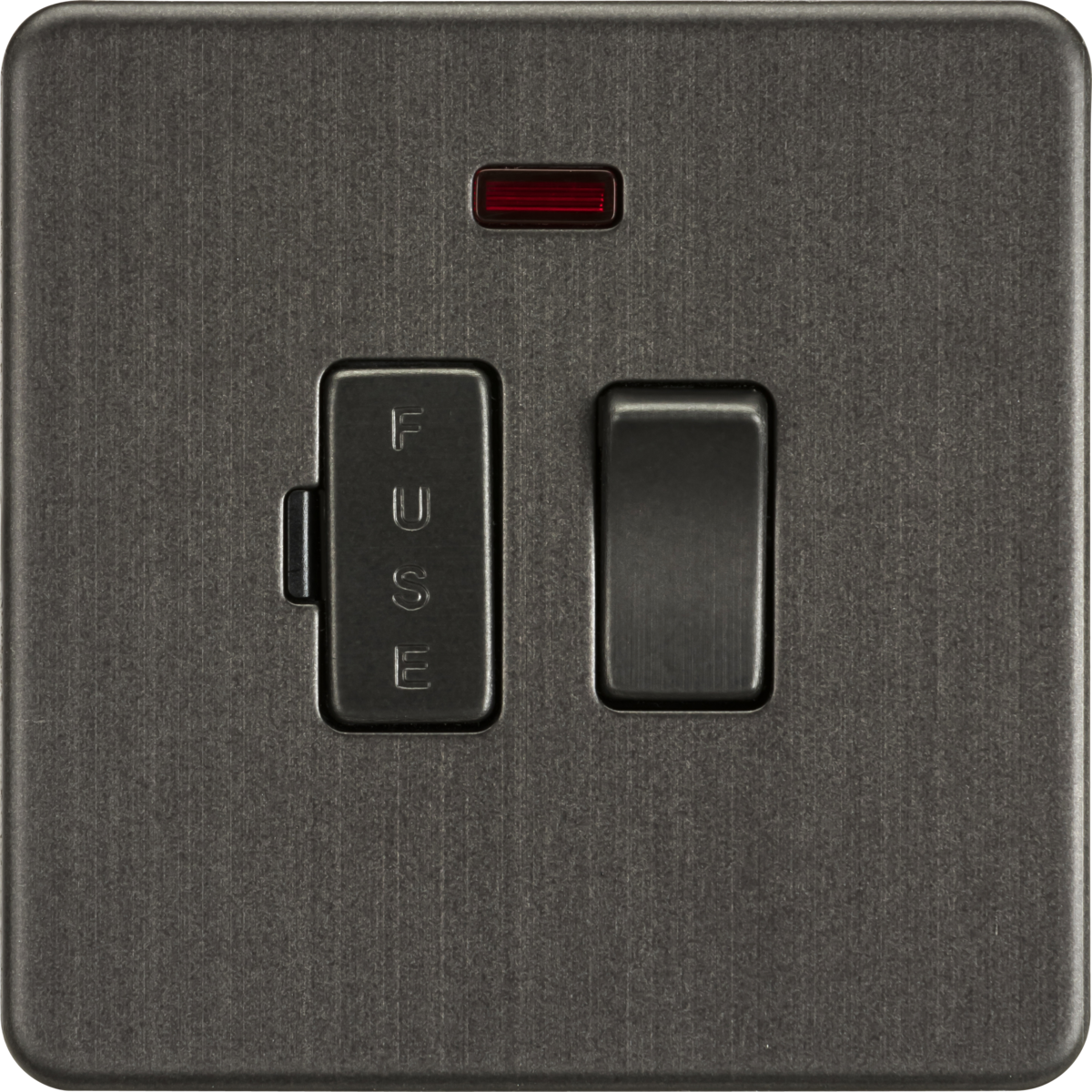 Screwless 13A Switched Fused Spur Unit with Neon - Smoked Bronze