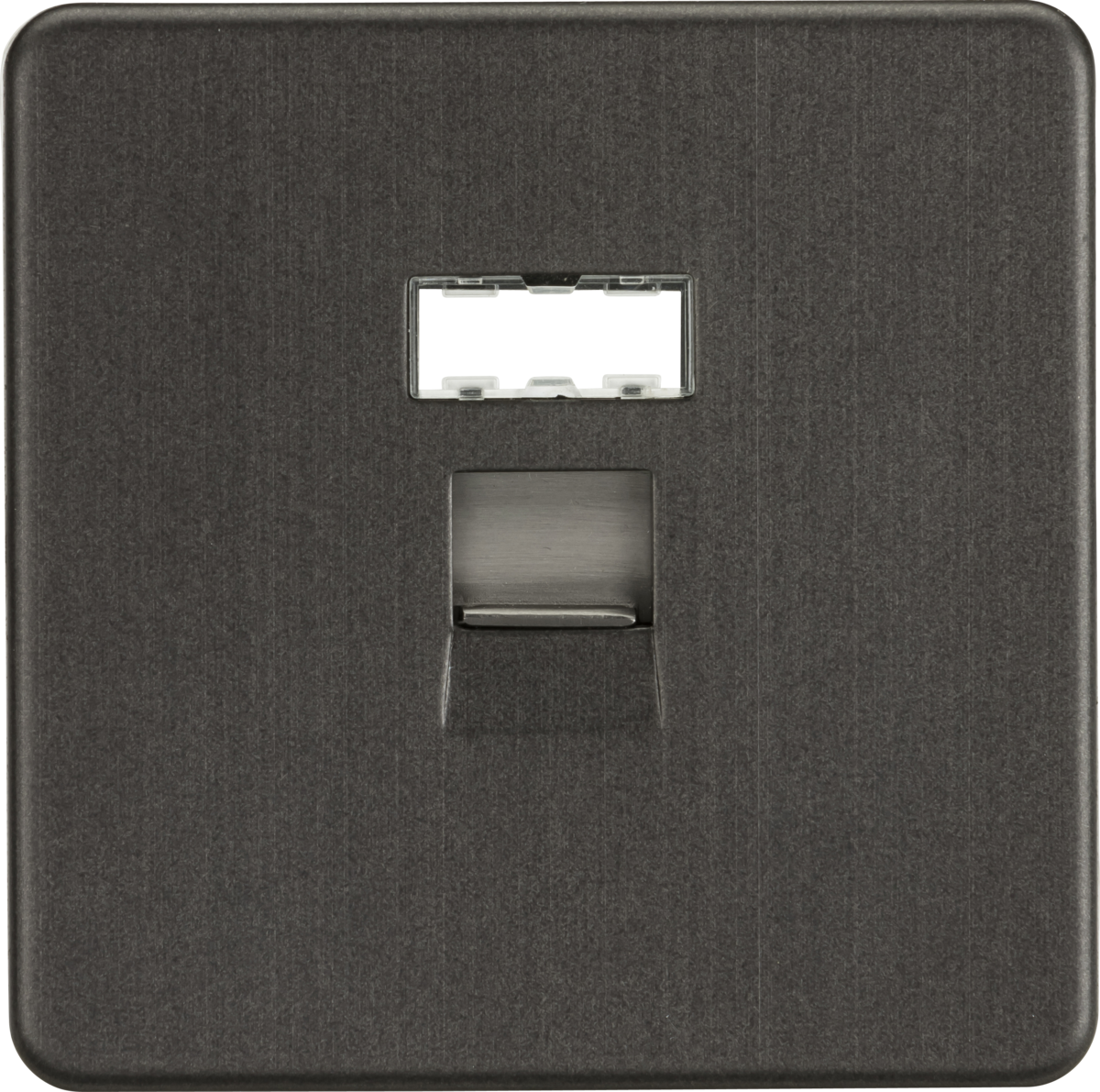 Screwless RJ45 network outlet - Smoked Bronze