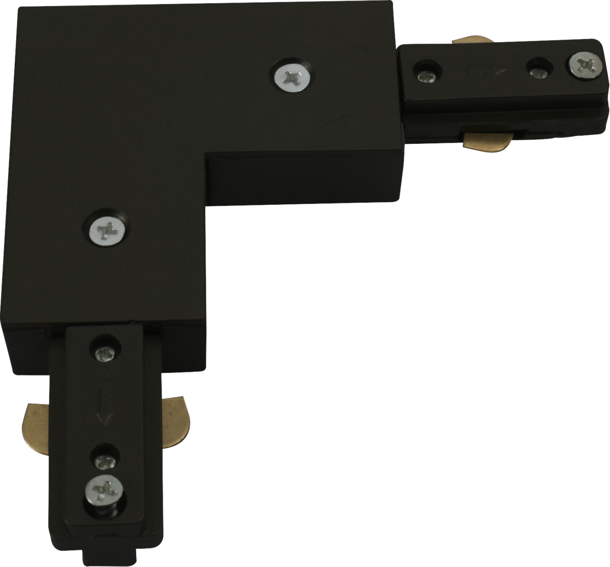 230V Track L Right Angle Connector - Black