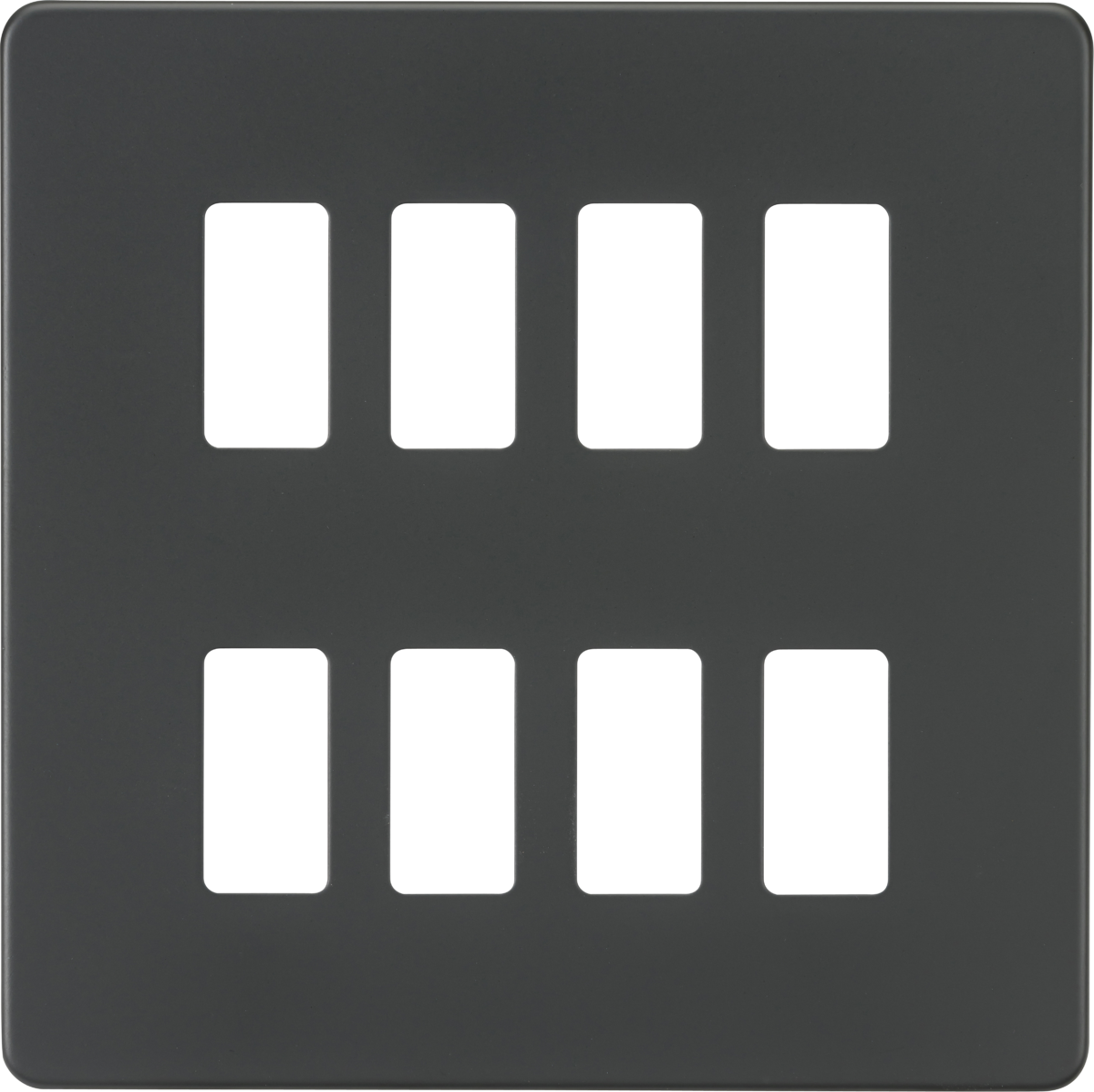 Screwless 8G grid faceplate - anthracite