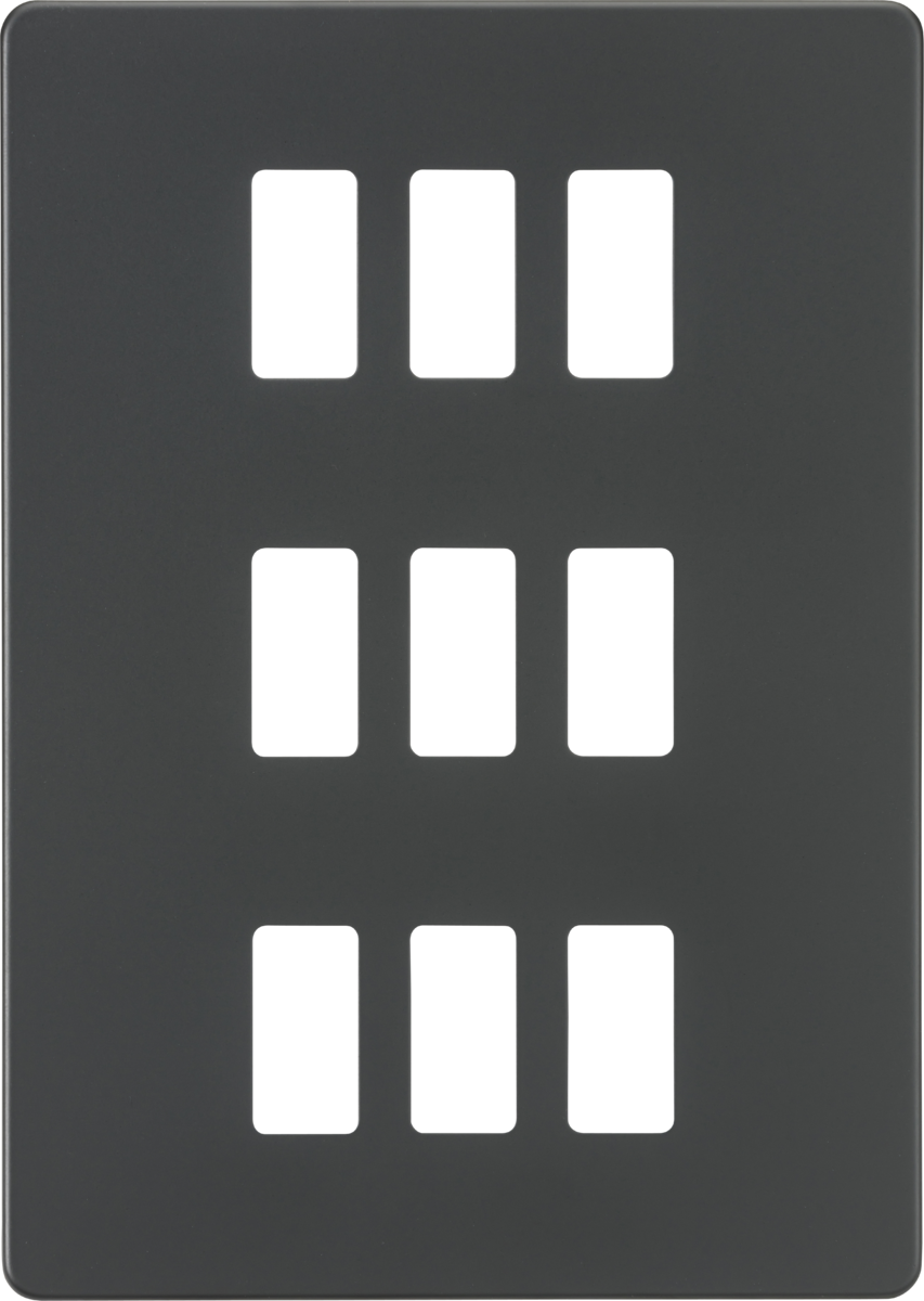 Screwless 9G grid faceplate - anthracite