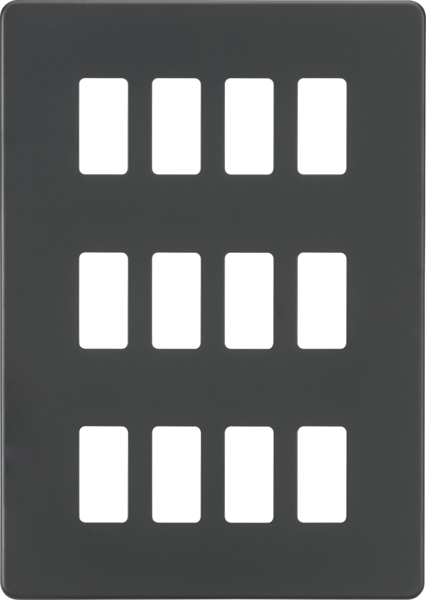 Screwless 12G grid faceplate - anthracite